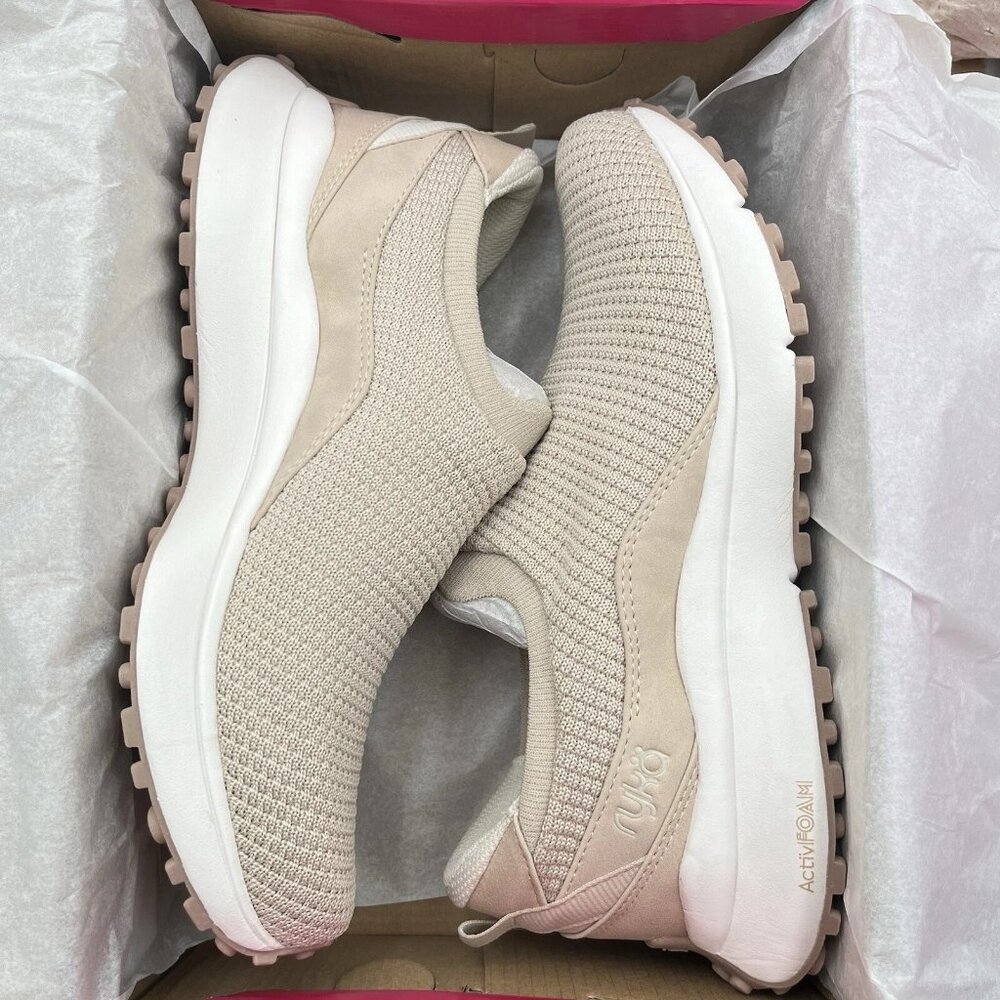 Ryka Jumpstart Women's Slip-on Knit‎ Sneakers Sz 8 Wide Tan-Beige Athletic Shoes - Picture 9 of 12
